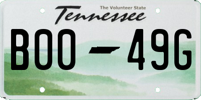 TN license plate B0049G