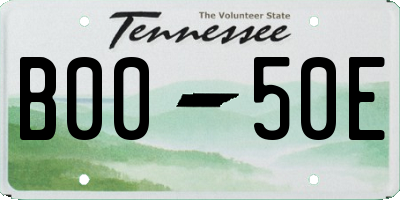 TN license plate B0050E