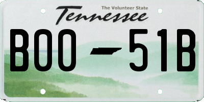 TN license plate B0051B