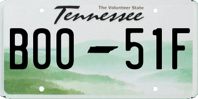 TN license plate B0051F