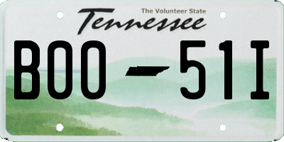 TN license plate B0051I