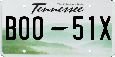 TN license plate B0051X