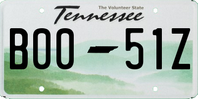 TN license plate B0051Z