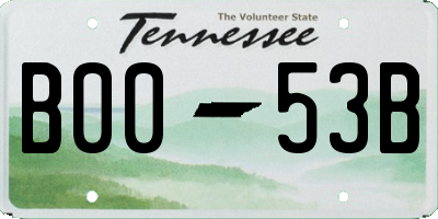 TN license plate B0053B