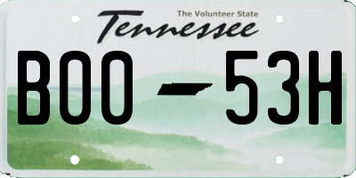 TN license plate B0053H