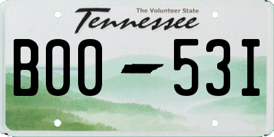 TN license plate B0053I