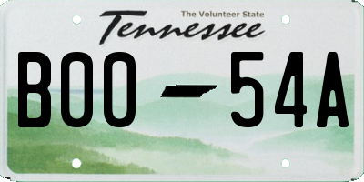 TN license plate B0054A