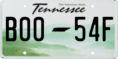 TN license plate B0054F