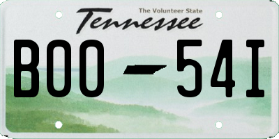 TN license plate B0054I