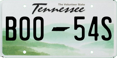 TN license plate B0054S