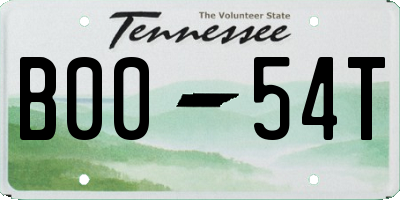 TN license plate B0054T