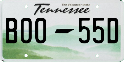 TN license plate B0055D