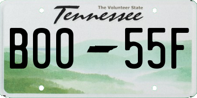 TN license plate B0055F