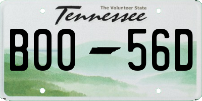 TN license plate B0056D