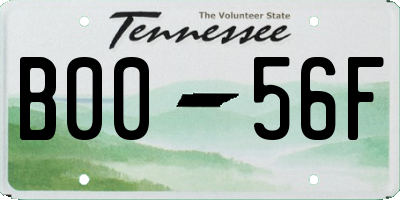 TN license plate B0056F