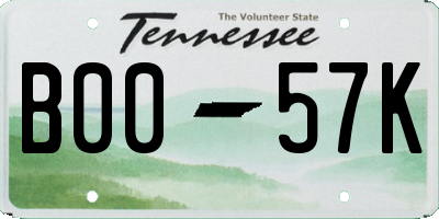TN license plate B0057K