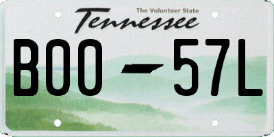 TN license plate B0057L
