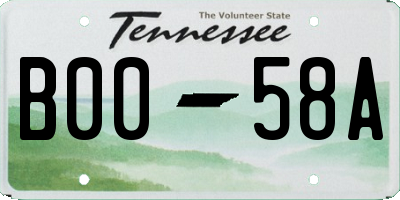 TN license plate B0058A