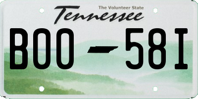 TN license plate B0058I