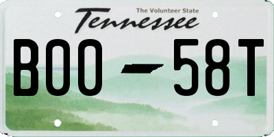 TN license plate B0058T