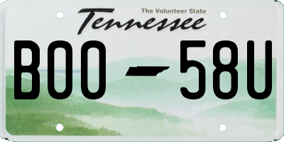 TN license plate B0058U