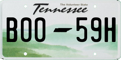 TN license plate B0059H