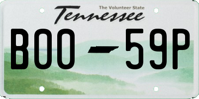 TN license plate B0059P