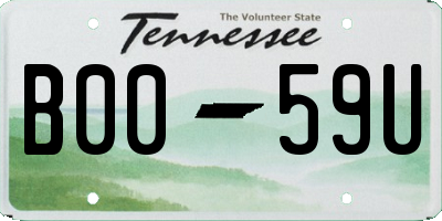 TN license plate B0059U