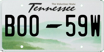 TN license plate B0059W