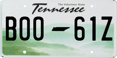 TN license plate B0061Z