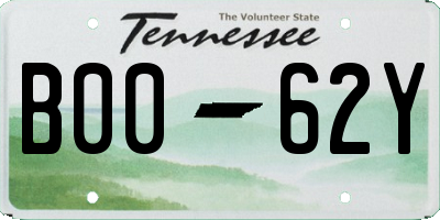 TN license plate B0062Y