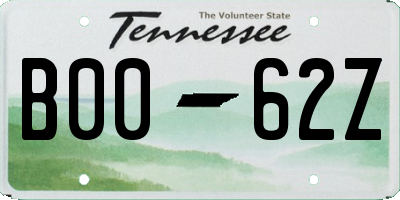 TN license plate B0062Z