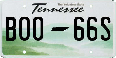 TN license plate B0066S
