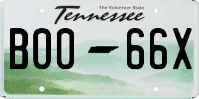 TN license plate B0066X