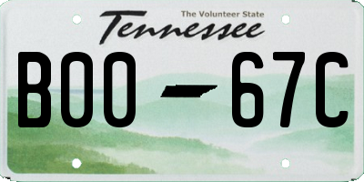 TN license plate B0067C