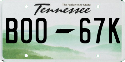TN license plate B0067K