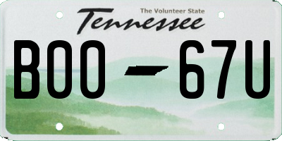 TN license plate B0067U