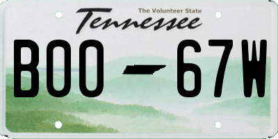 TN license plate B0067W