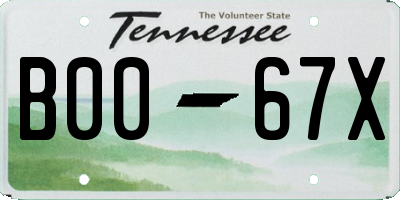 TN license plate B0067X