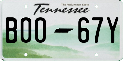 TN license plate B0067Y