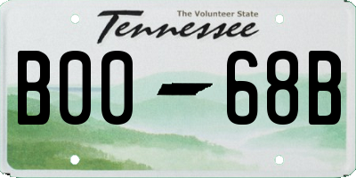 TN license plate B0068B