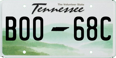 TN license plate B0068C