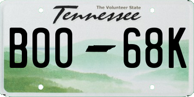 TN license plate B0068K