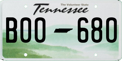 TN license plate B0068O