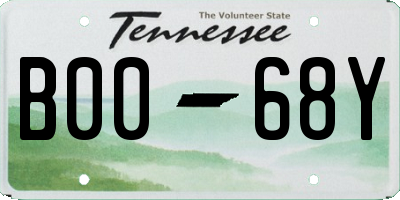 TN license plate B0068Y