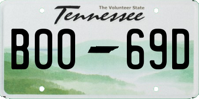 TN license plate B0069D