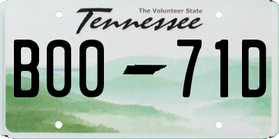 TN license plate B0071D