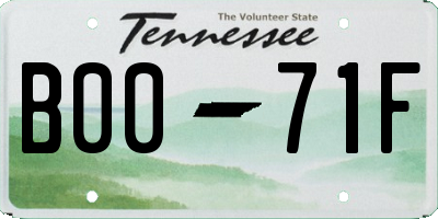 TN license plate B0071F