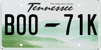 TN license plate B0071K