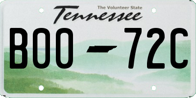 TN license plate B0072C